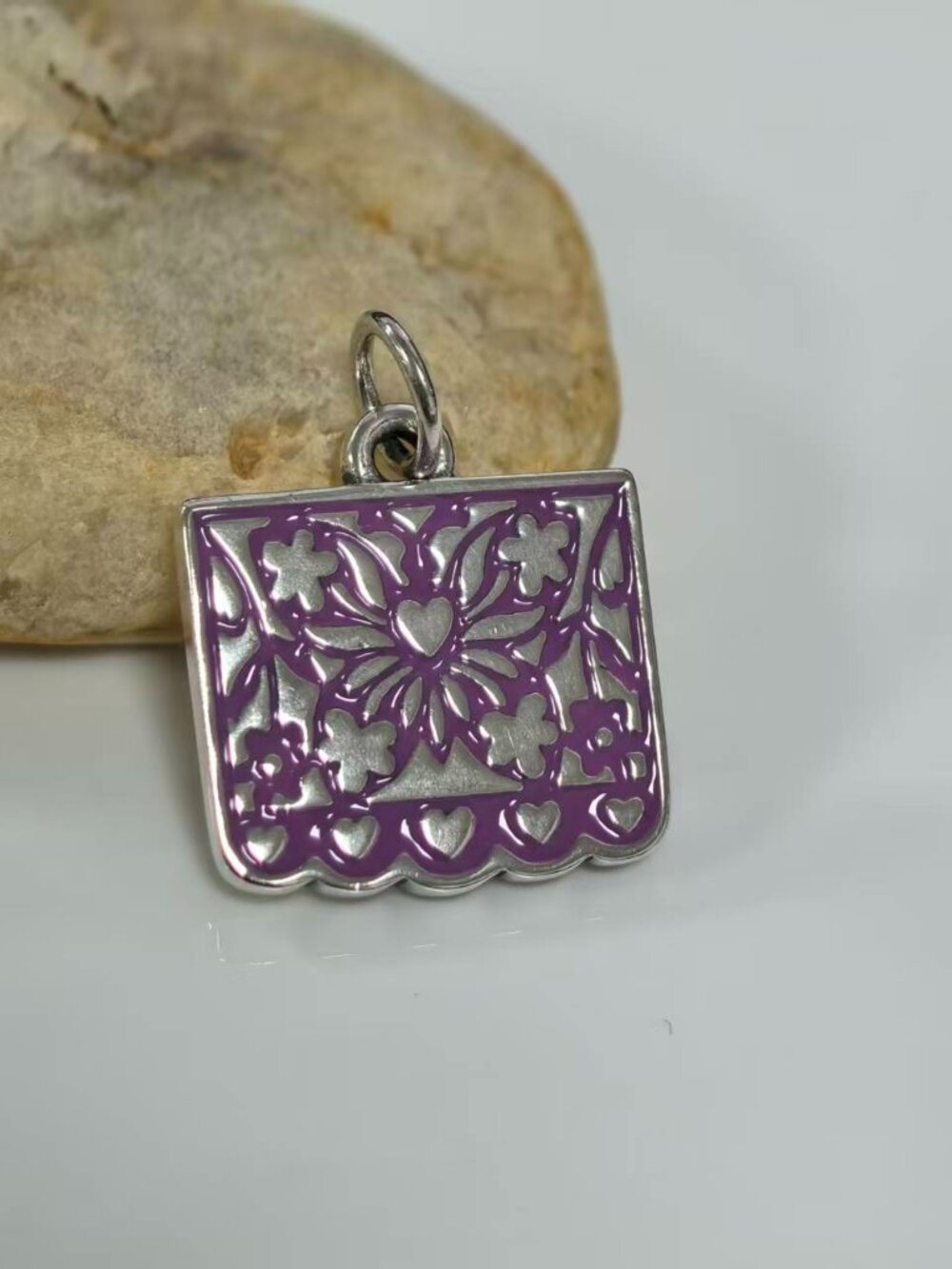 James Avery Enamel Papel Picado Charm (Purple), S925 Silver Jewelry (Women's)
